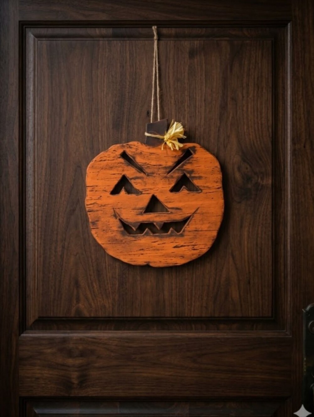 Handmade Plywood Spooky Halloween Hanging Pumpkin Decor